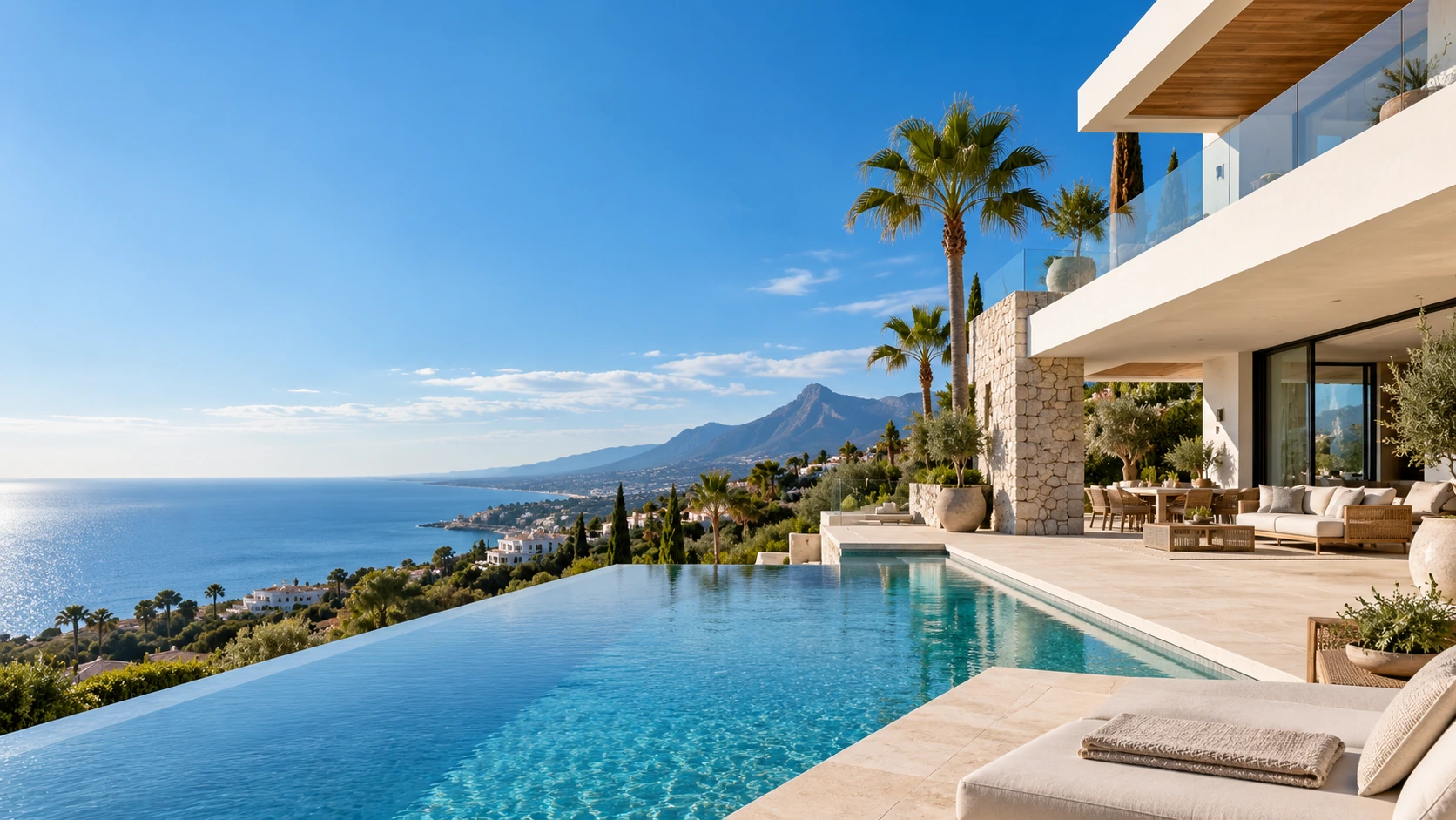 Villa mediterránea con piscina